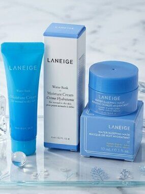Laneige Water Bank Moisture Cream and Sleeping Mask Moisturizer Travel Set NEW